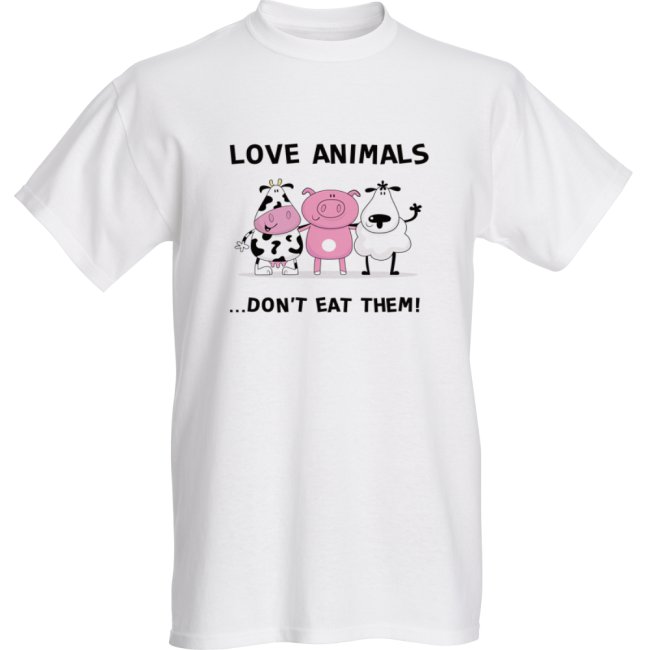 Love Animals dont eat them T-shirt 10001